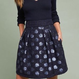 Anthropologie Eva Franco Sequin Polka Dot Skirt